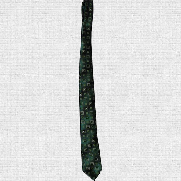 Hi-Tie Men’s 100% Silk Green Tie - Picture 2 of 4